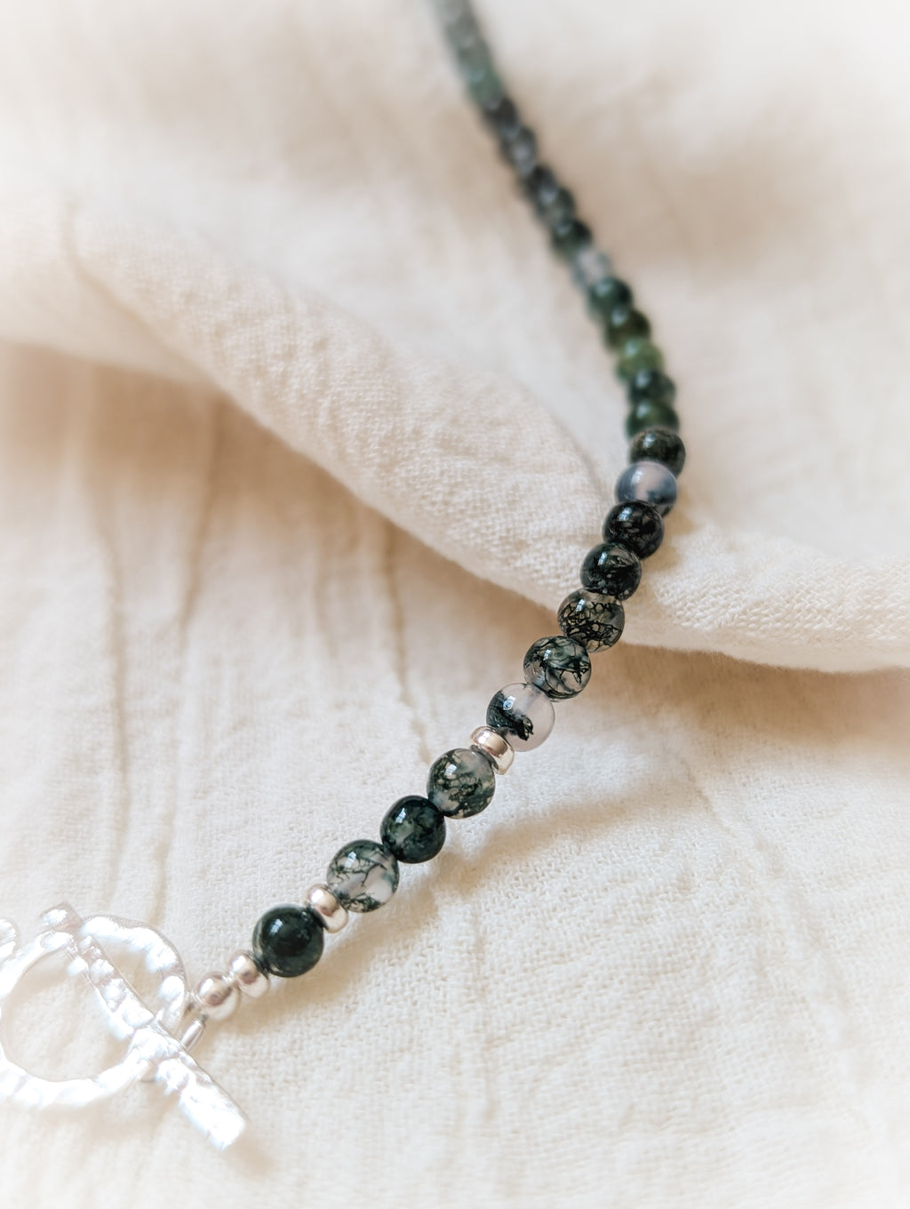 Moss Agate Beaded Necklace