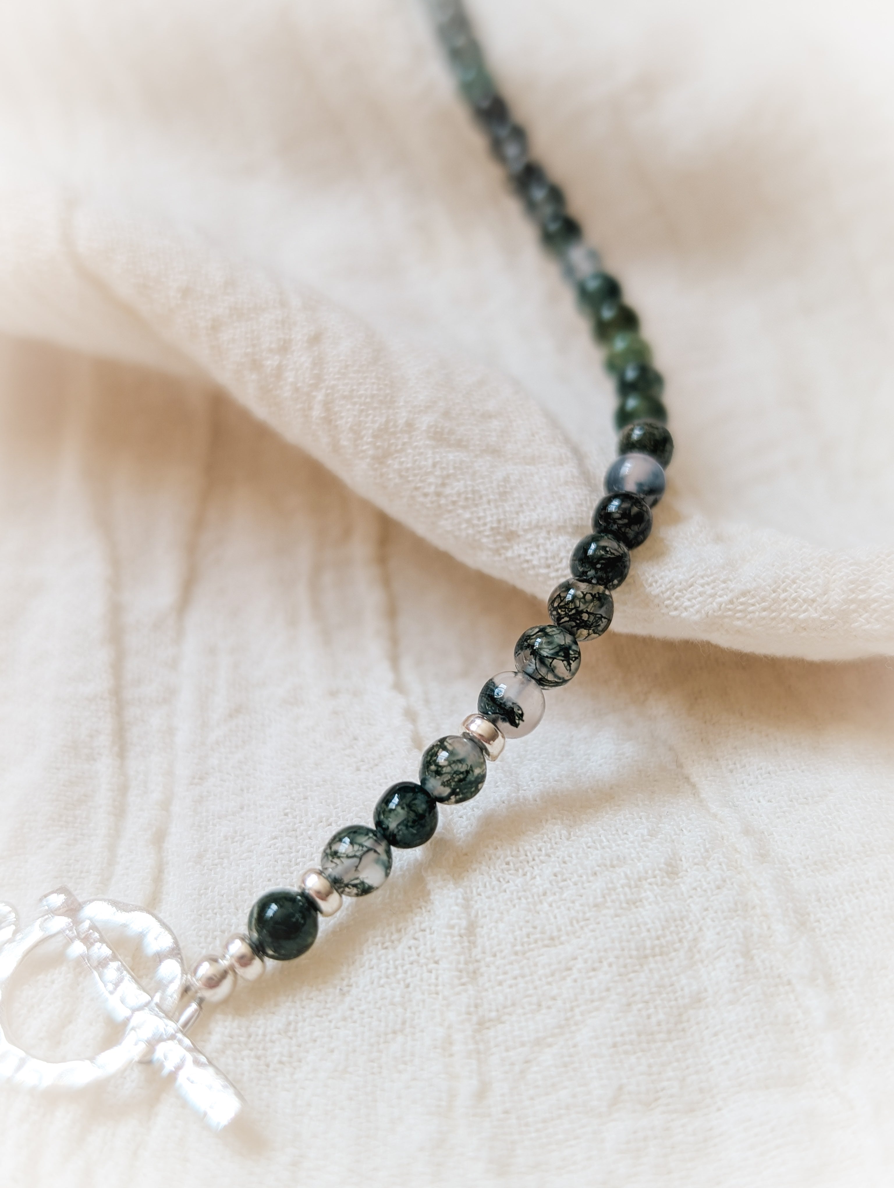Moss Agate Beaded Necklace