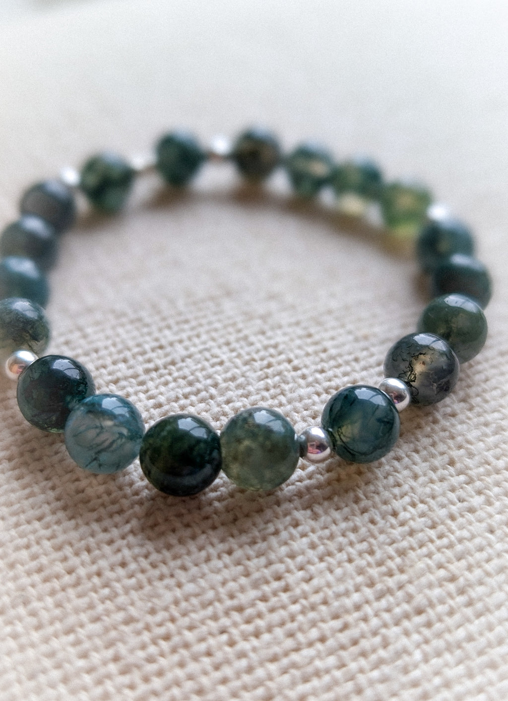Moss Agate Gemstone Bracelet