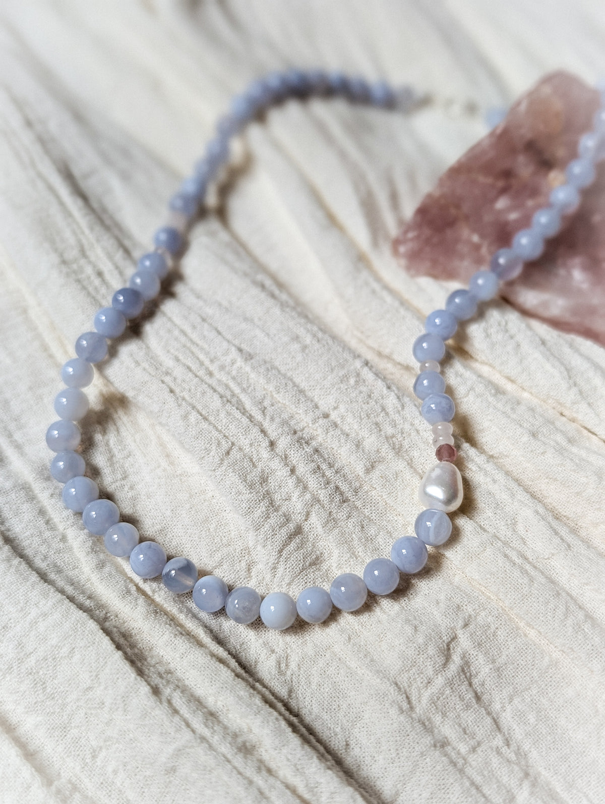 Blue Lace Gemstone Necklace
