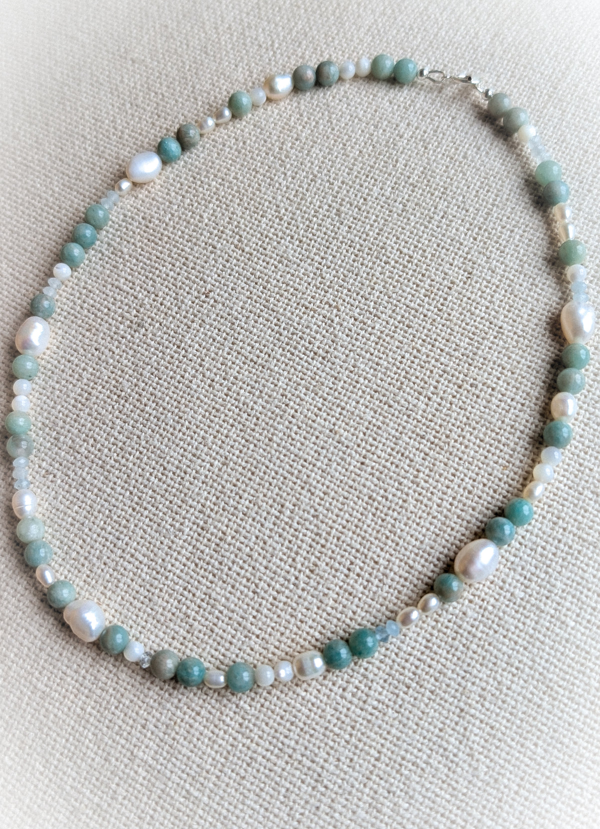 Amazonite Pearl Gemstone Necklace