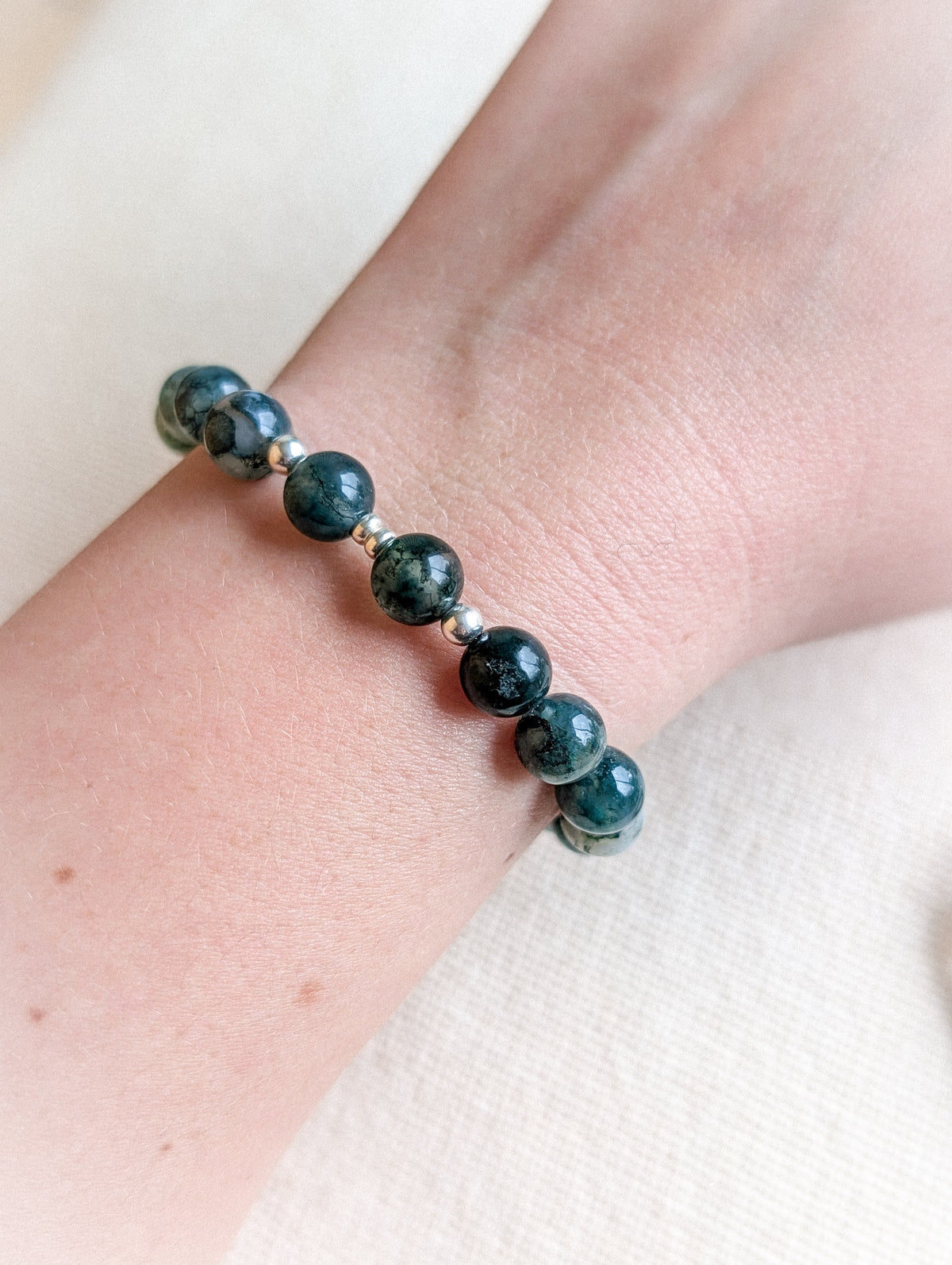 Moss Agate Gemstone Bracelet