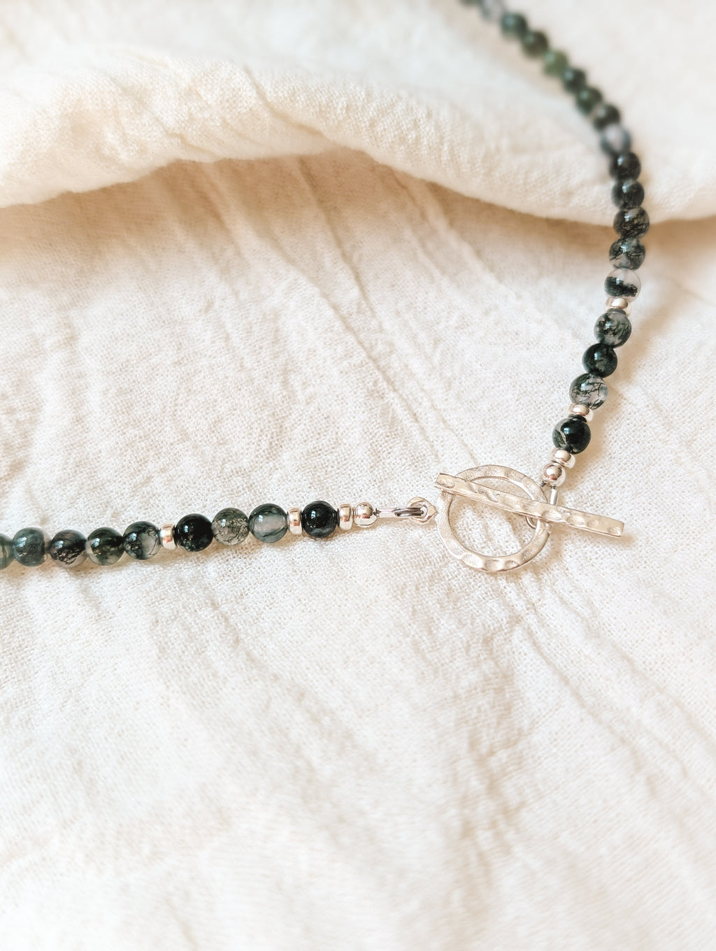 Moss Agate Beaded Necklace