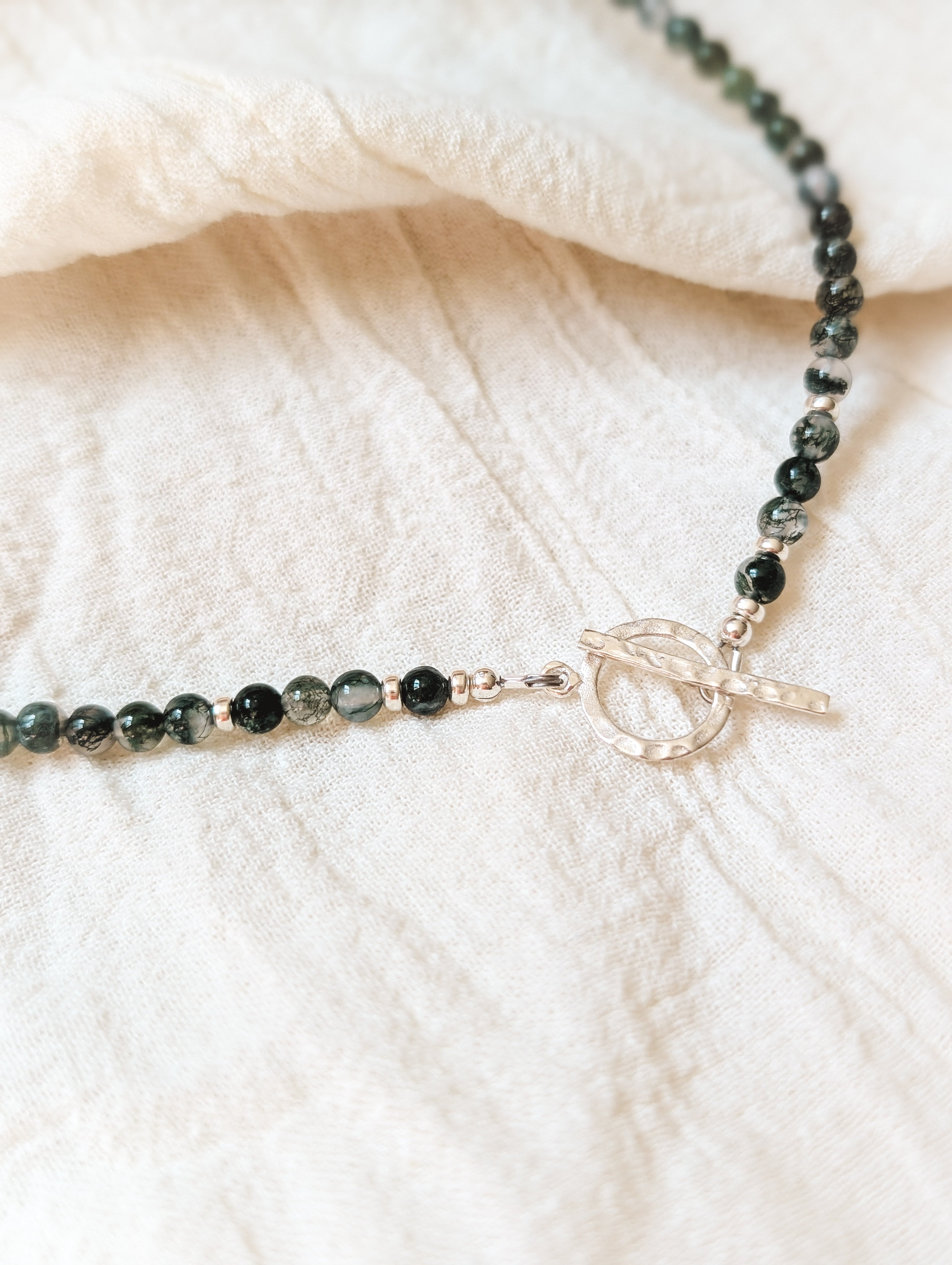 Moss Agate Beaded Necklace