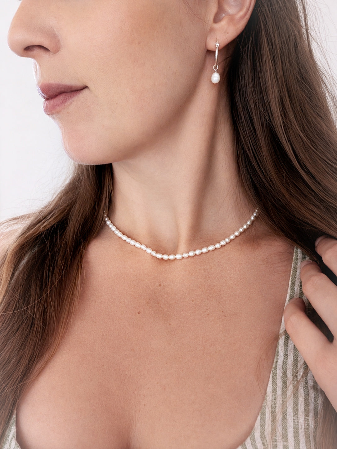 Freshwater Pearl Hoop Earrings