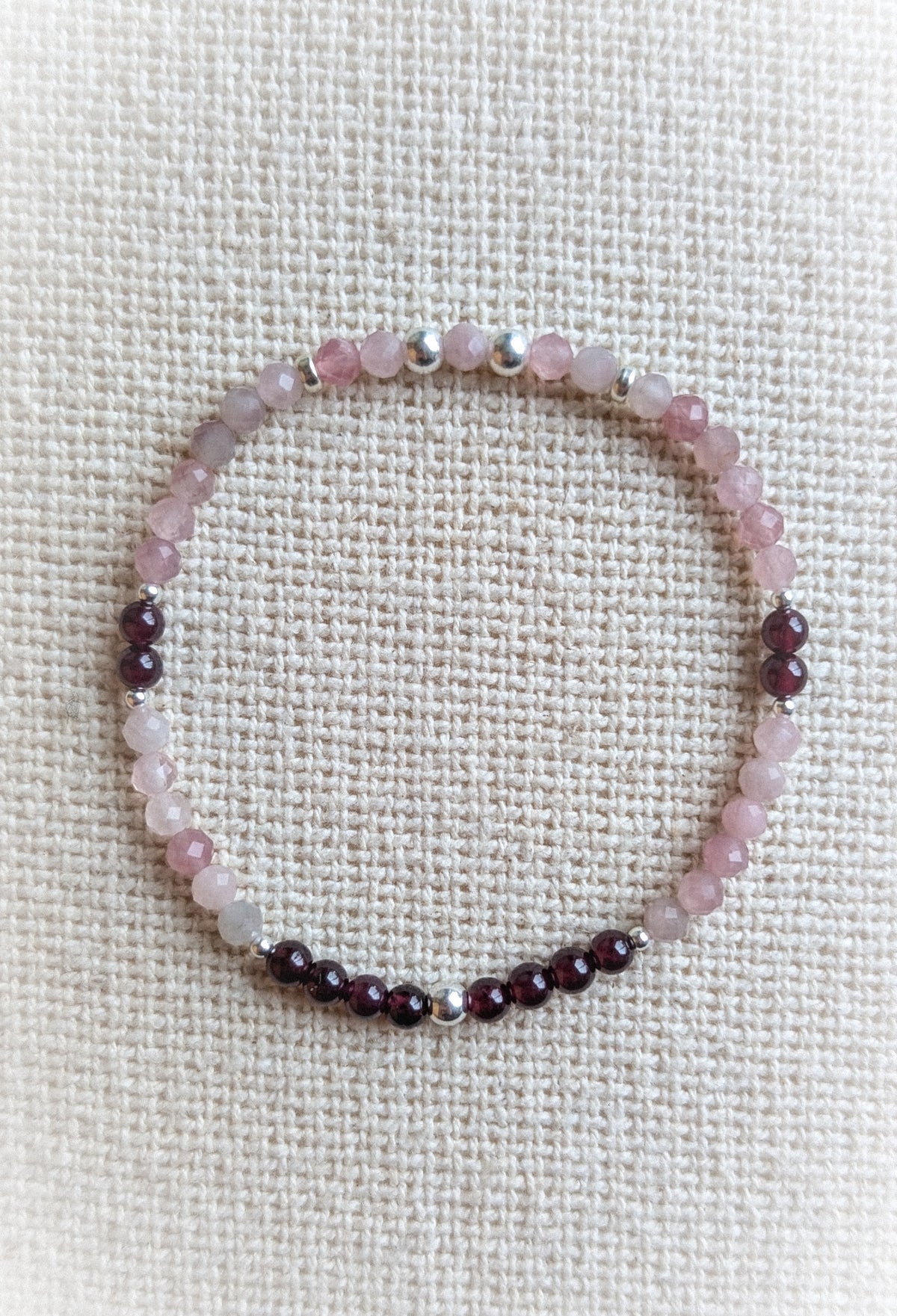 Garnet & Rose Gemstone Bracelet