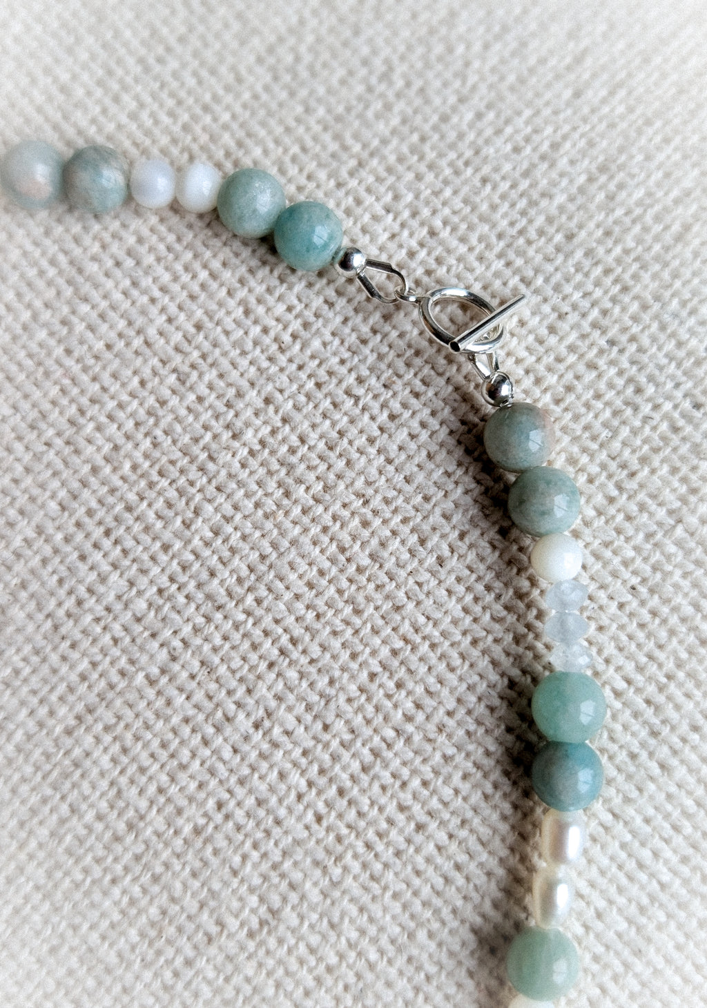 Amazonite Pearl Gemstone Necklace