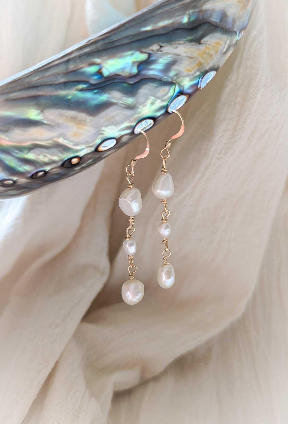Gold Pearl Earrings