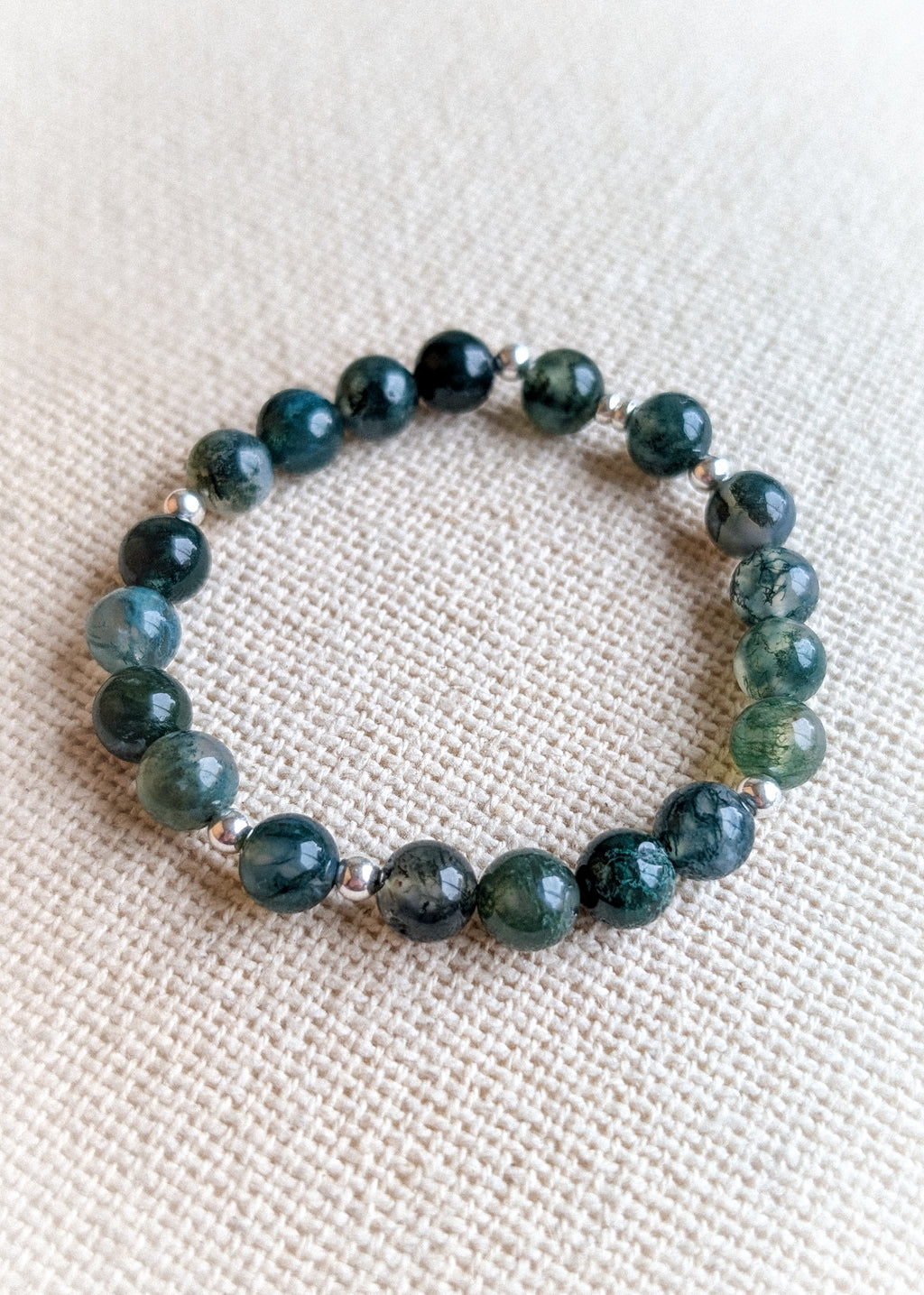 Moss Agate Gemstone Bracelet