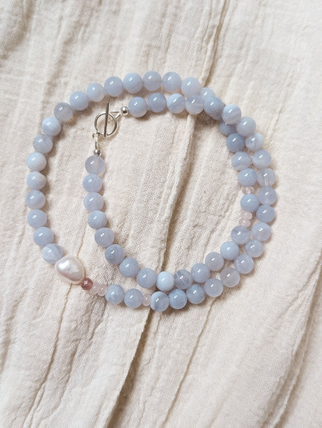 Blue Lace Gemstone Necklace