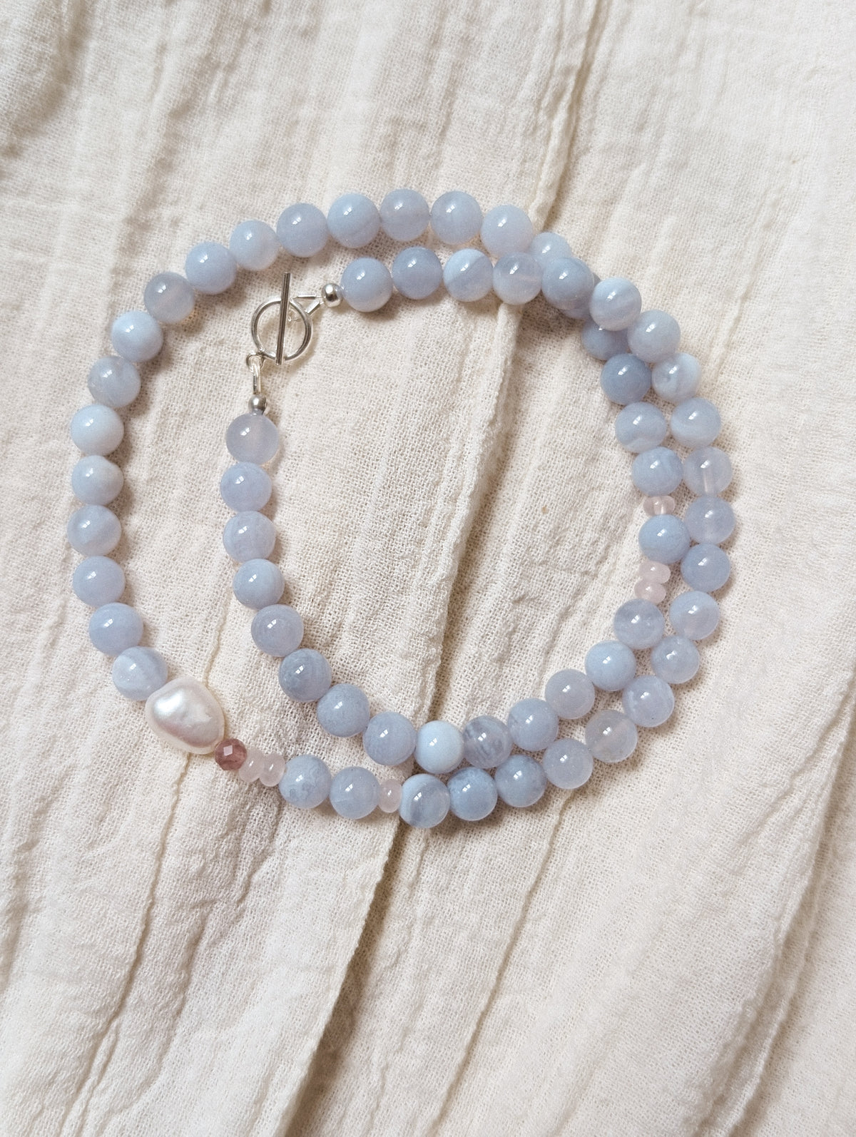 Blue Lace Gemstone Necklace