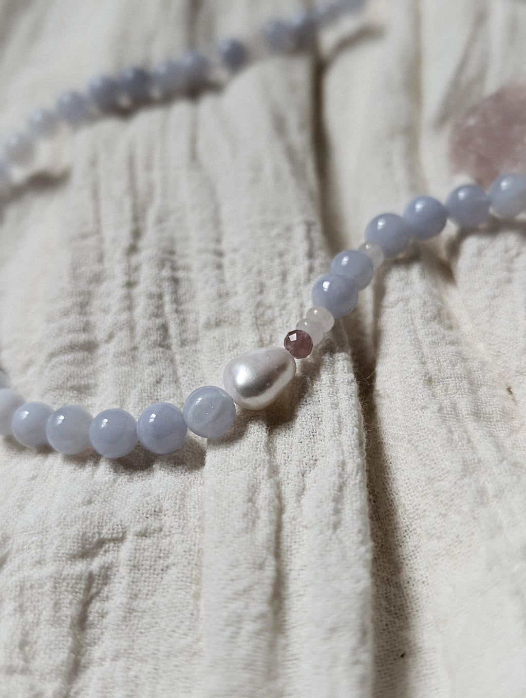 Blue Lace Gemstone Necklace