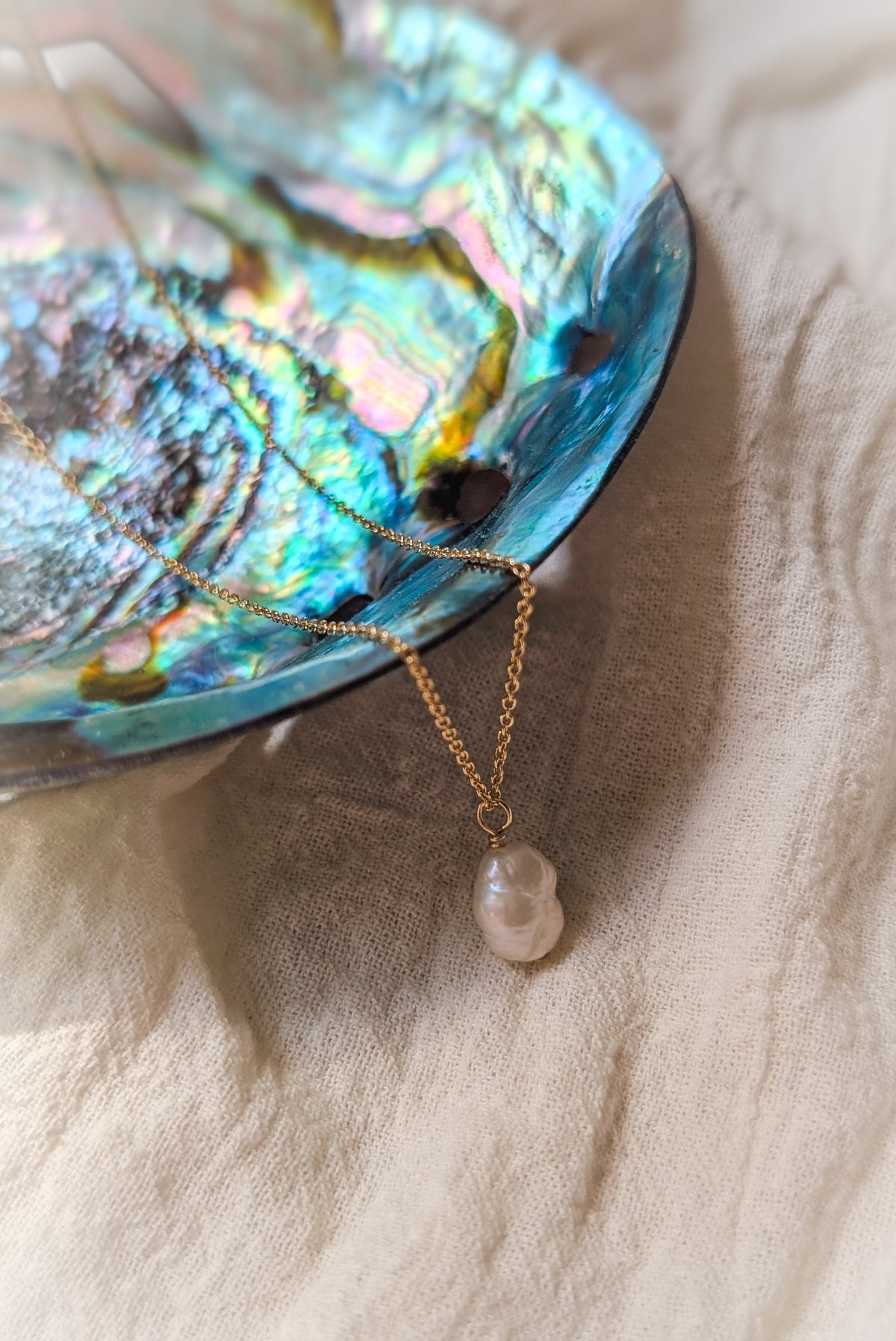 Gold Pearl Necklace