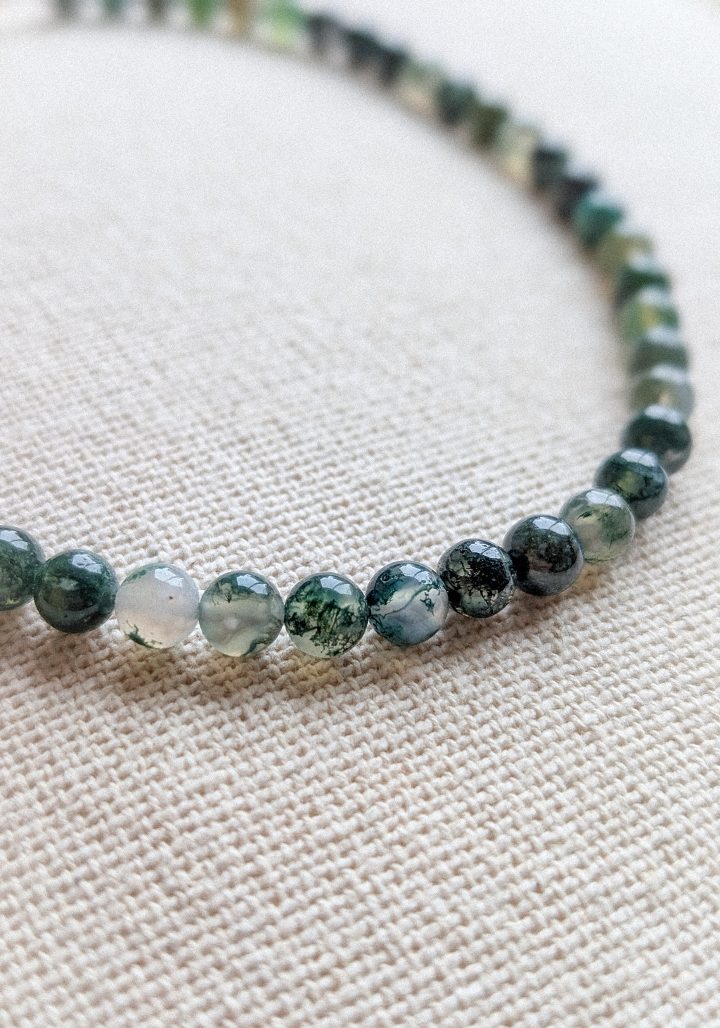 Moss Agate Beaded Necklace