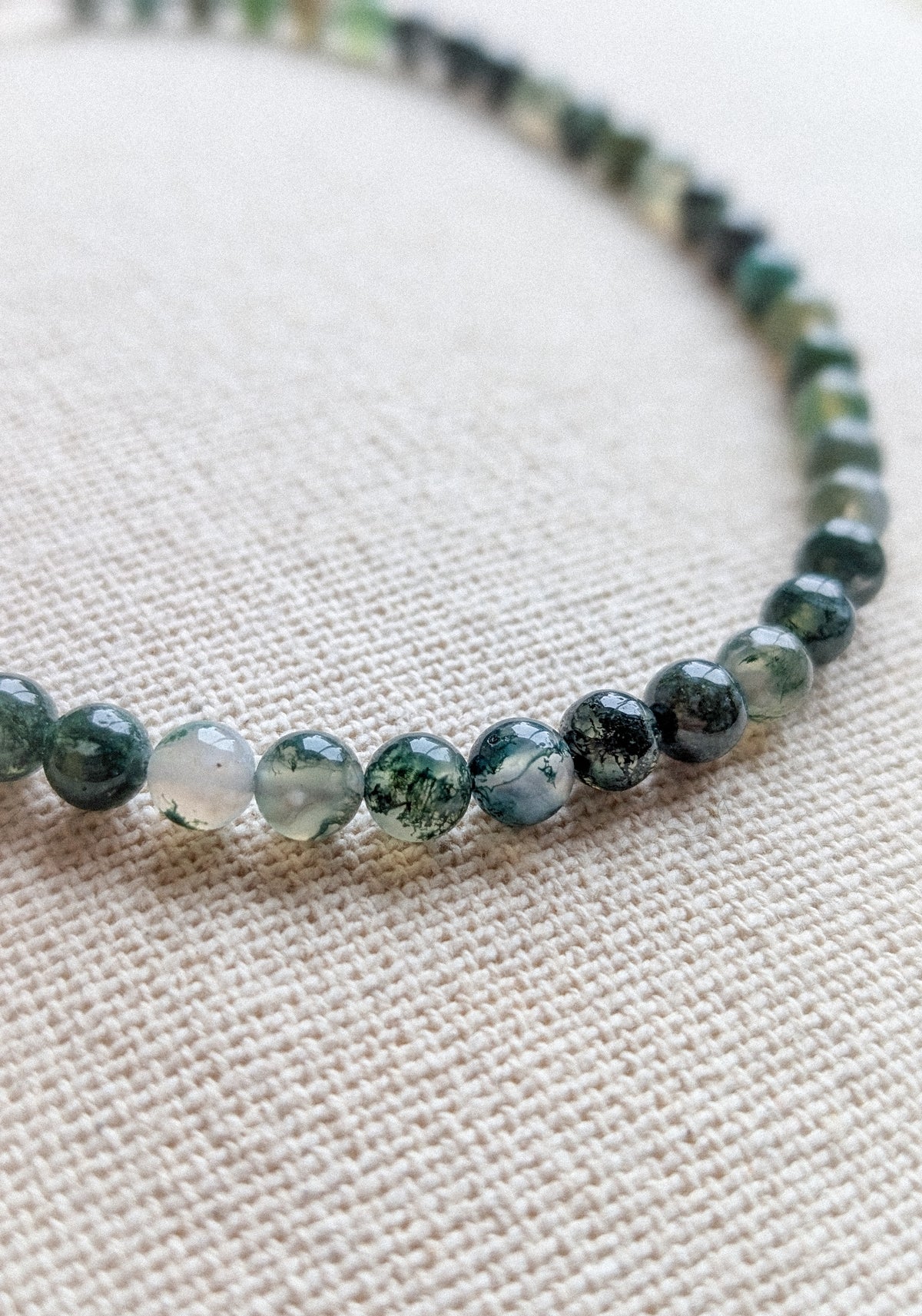 Moss Agate Beaded Necklace