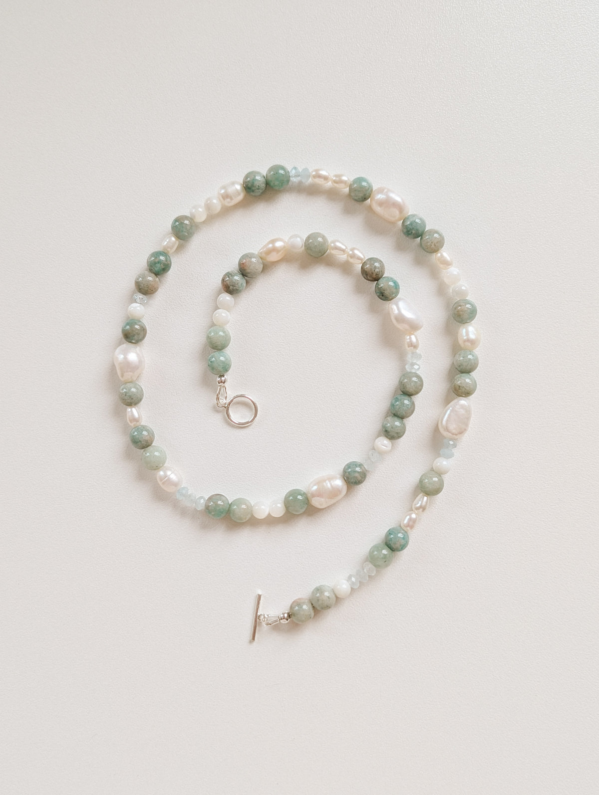 Amazonite Pearl Gemstone Necklace