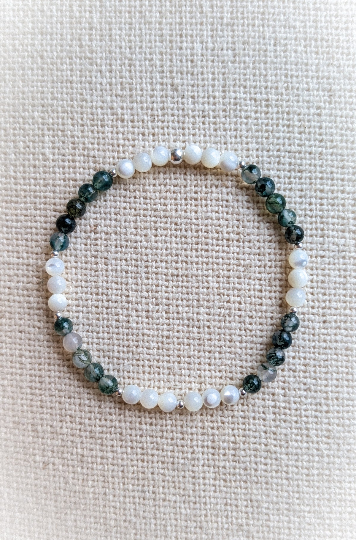 Moss & Pearl Gemstone Bracelet