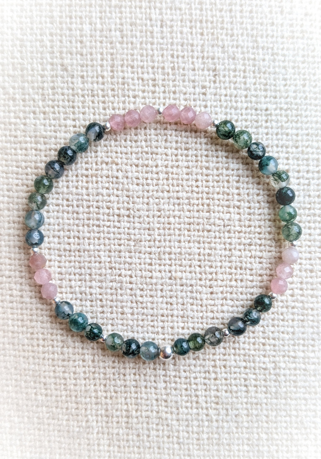 Moss & Rose Gemstone Bracelet