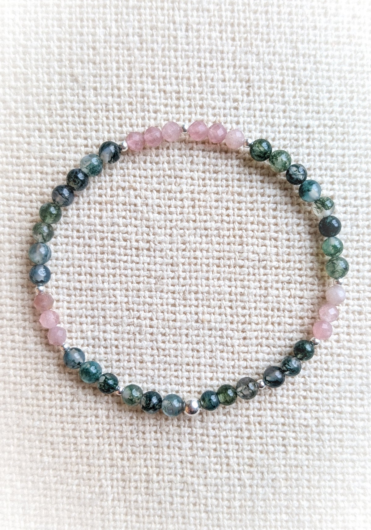 Moss & Rose Gemstone Bracelet