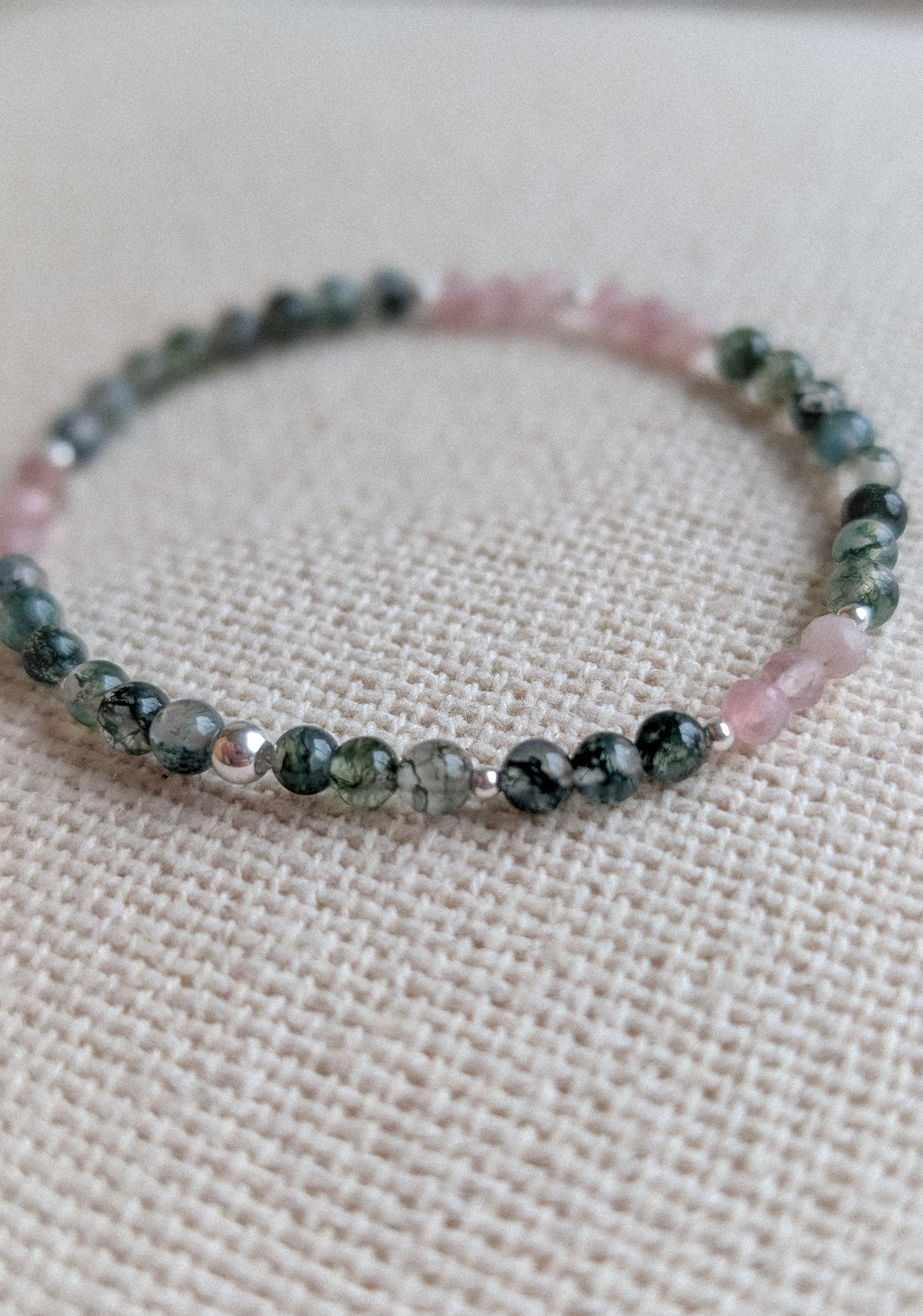 Moss & Rose Gemstone Bracelet