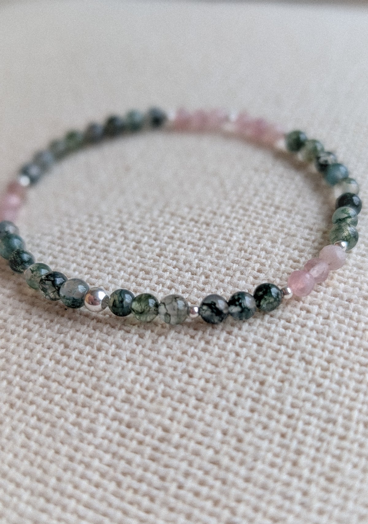 Moss & Rose Gemstone Bracelet