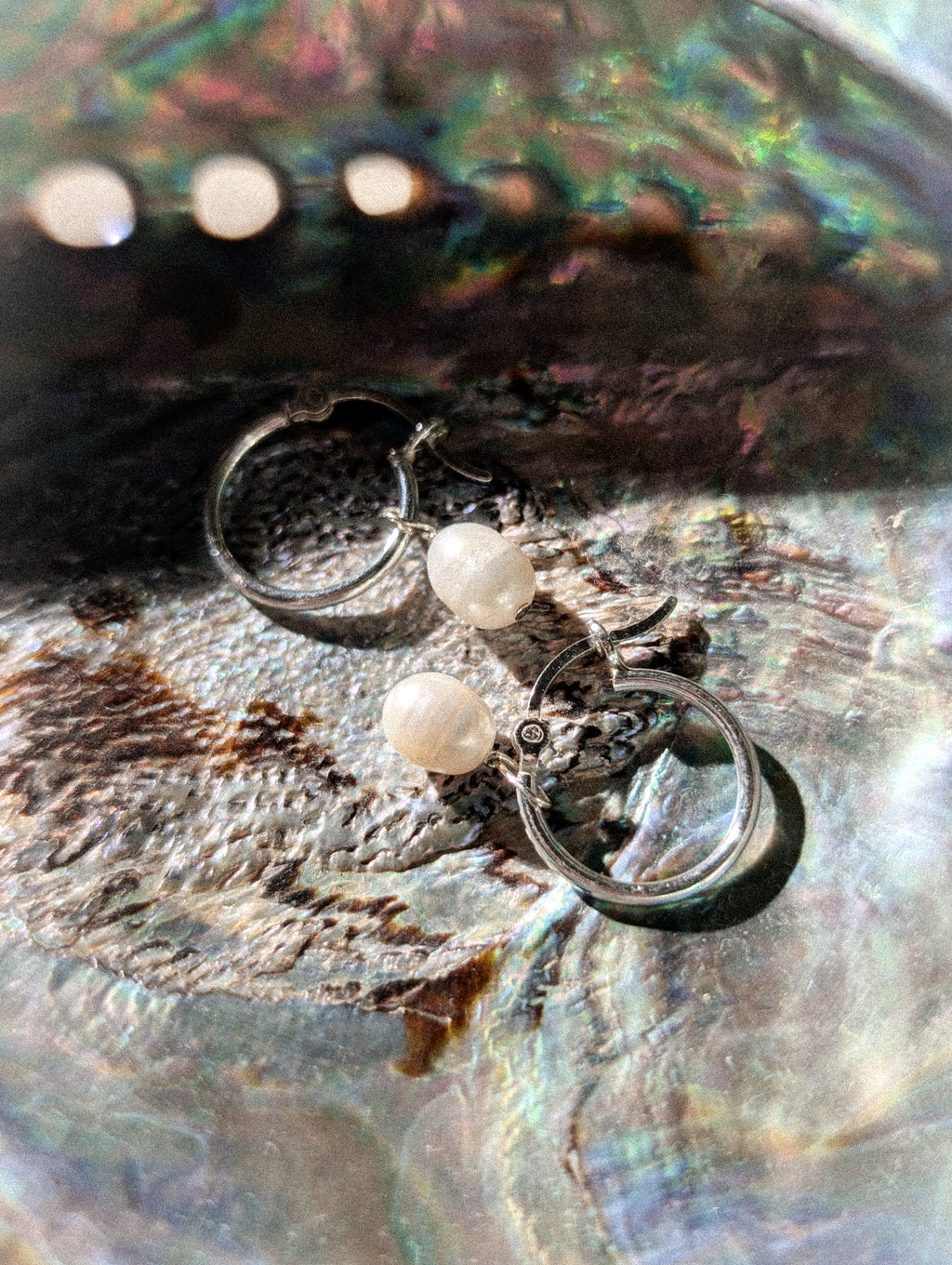 Freshwater Pearl Hoop Earrings