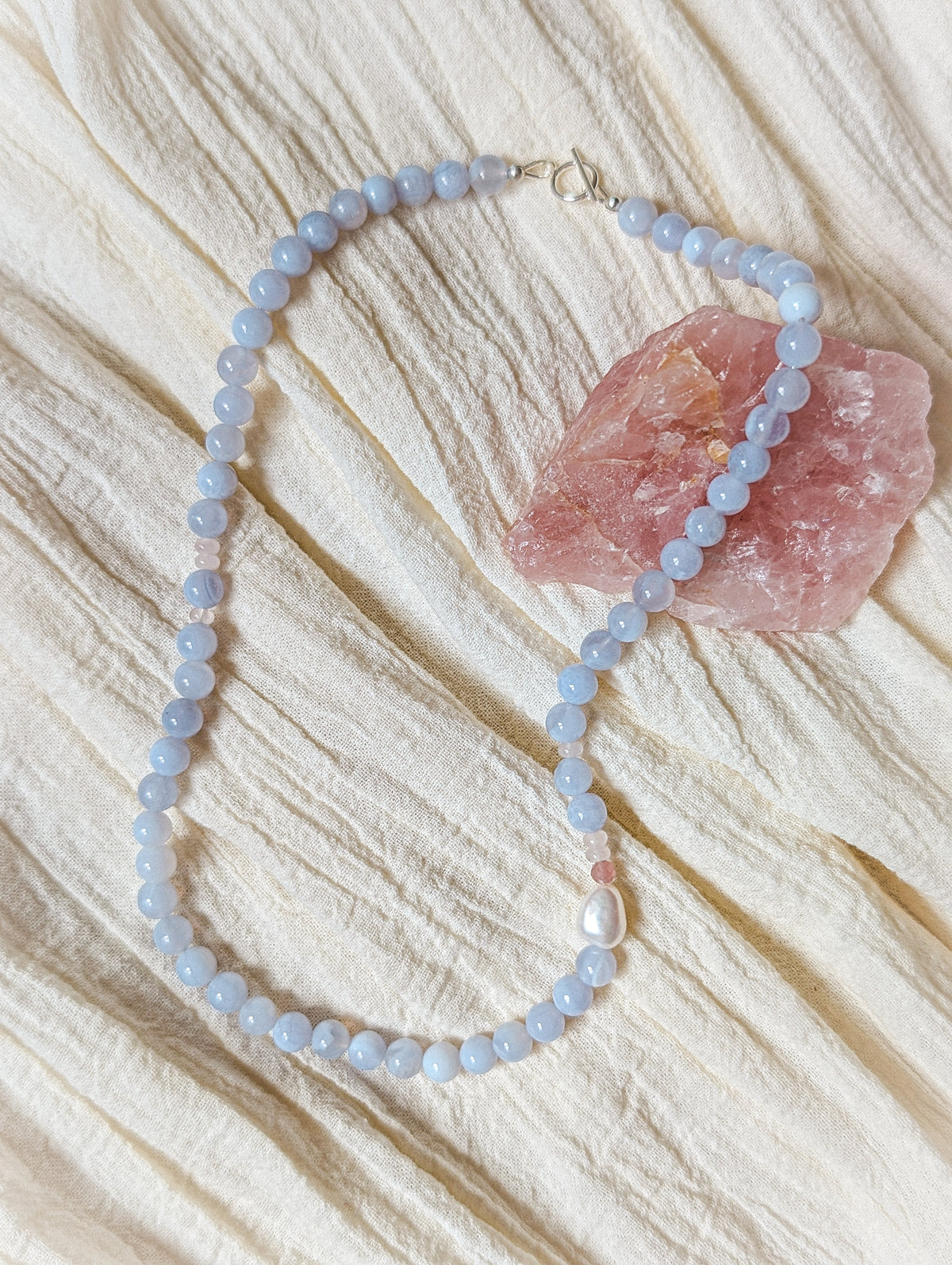 Blue Lace Gemstone Necklace