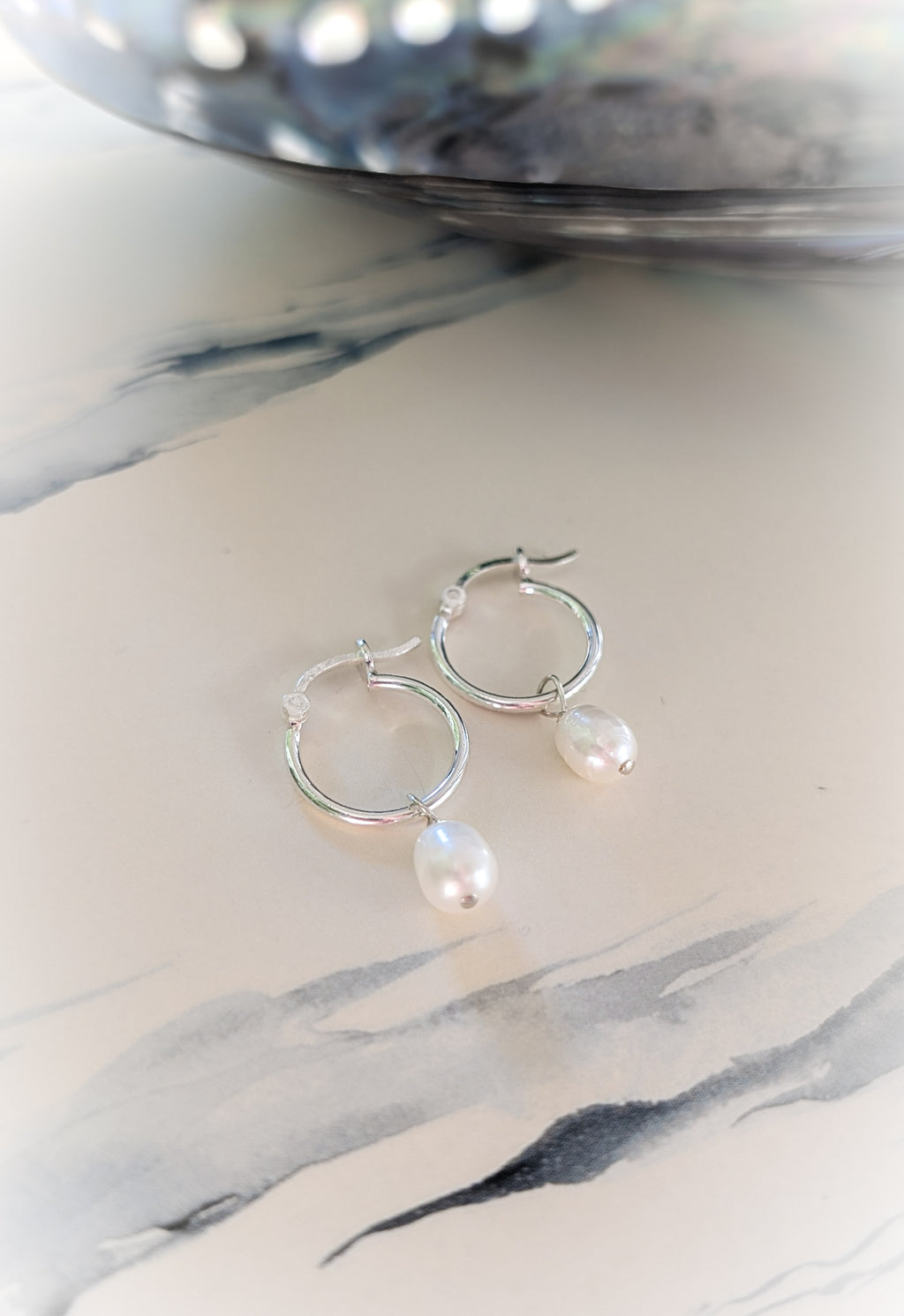 Freshwater Pearl Hoop Earrings
