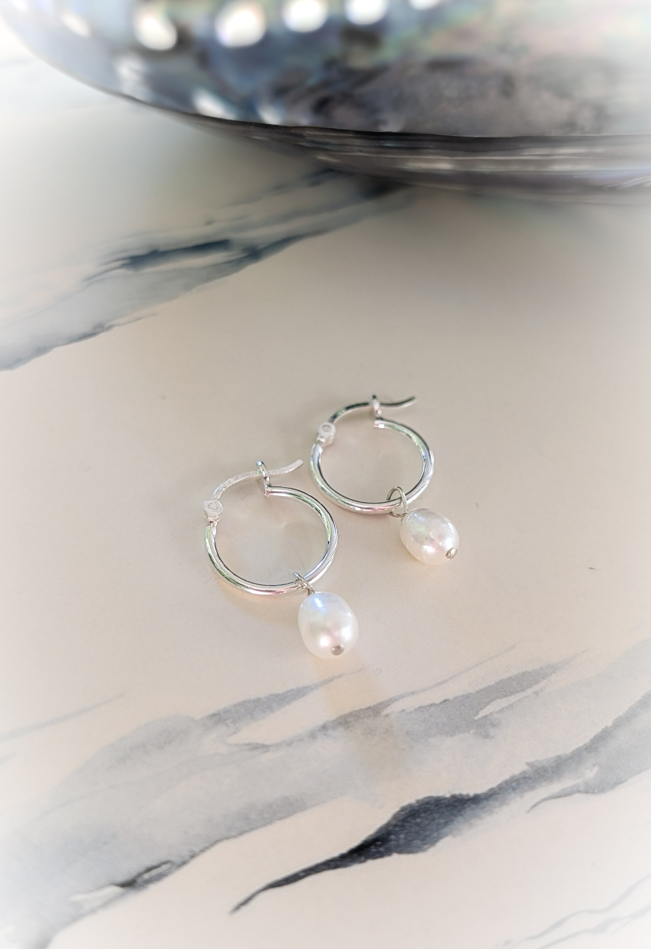 Freshwater Pearl Hoop Earrings